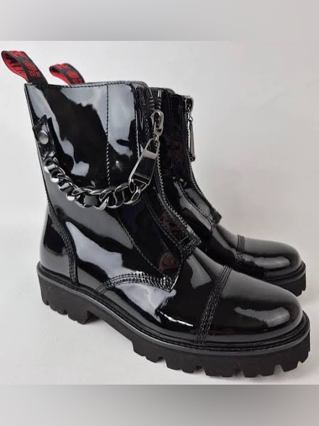 Zadig & Voltaire Joe Patent Leather Biker Boots Nwob